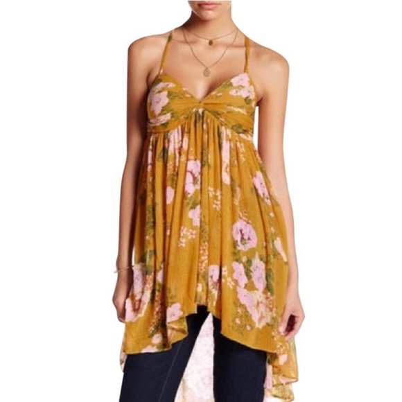 Free People Tops - 🎉2xHP🎉 Free People Yellow Floral Mirage Tunic